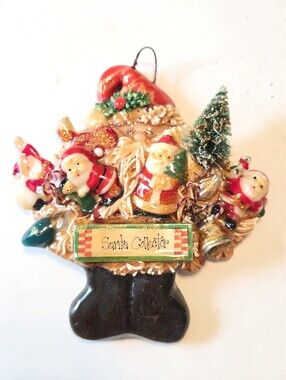 Large Christmas Ornanent Santa Colection Of Santas Polymer Clay
